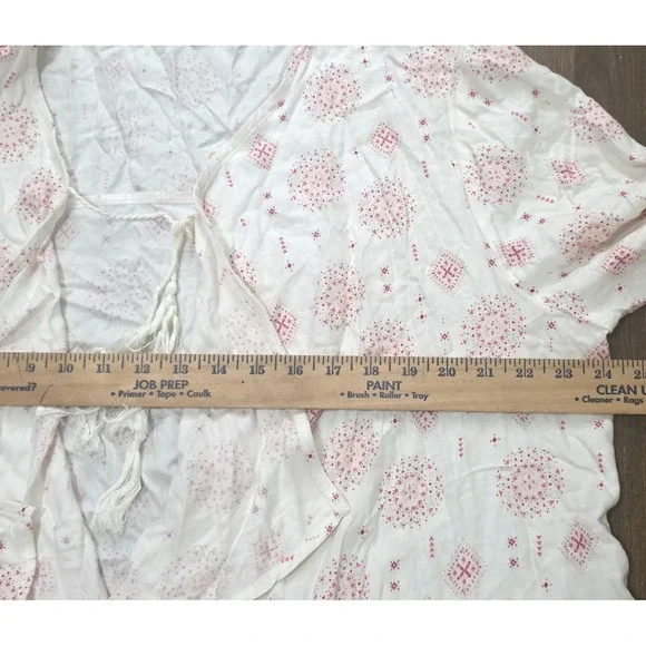 Torrid Boho White & Pink‎ Border Print Open Front Twill Jacket Plus Size 1X A001 - Picture 12 of 13